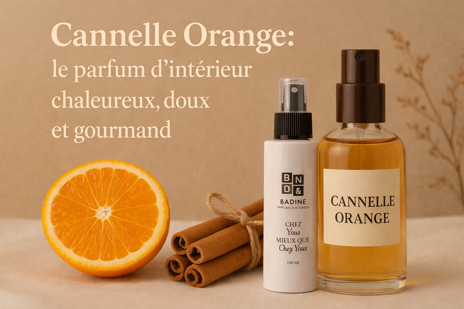 L air de Badine Fleur spray parfumé brume cannelle orange