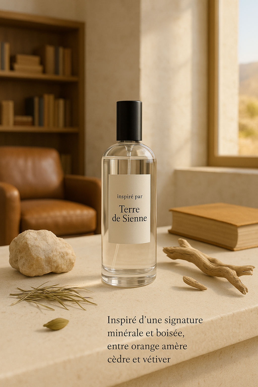 Spray Terre de Sienne : Parfum d’intérieur – Minéral & boisé