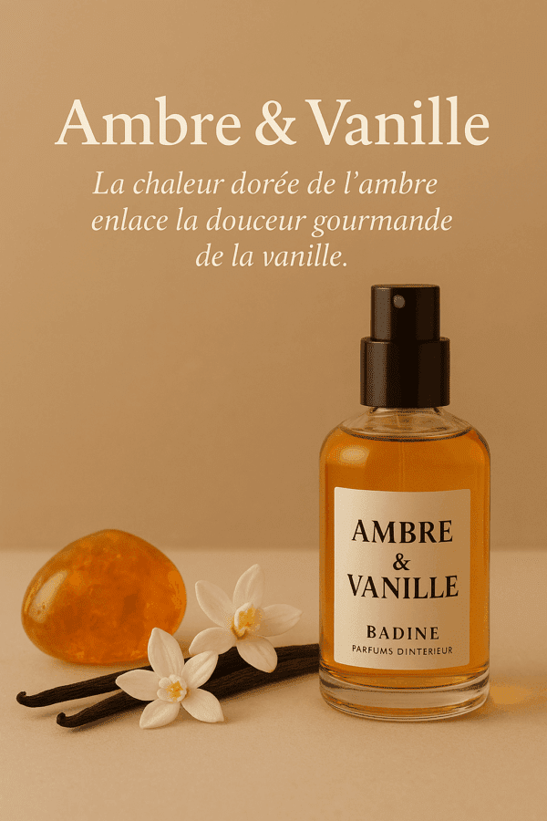 spray ambre VANILLE spray badine parfum d'ambiance, pulvérisateur