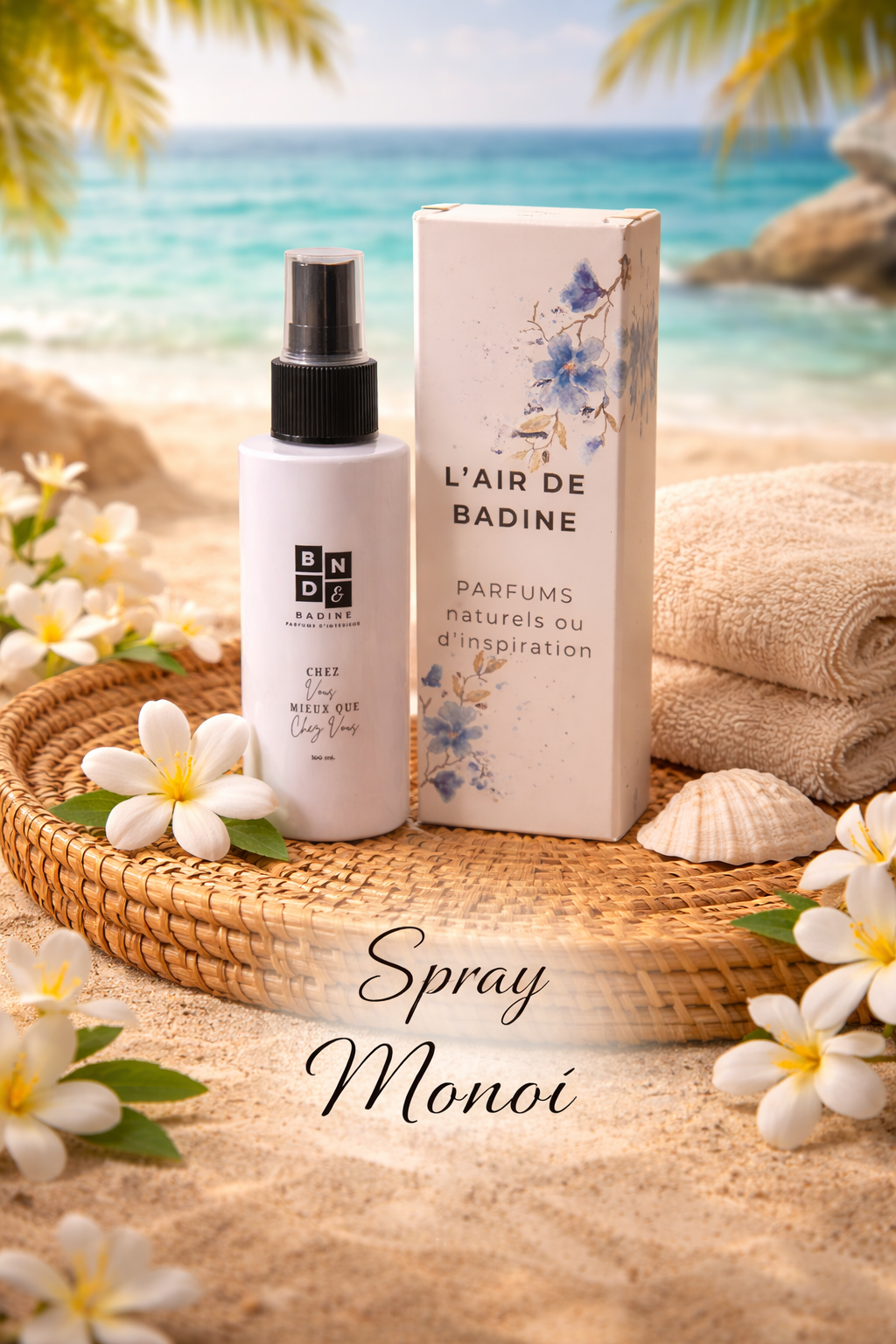 L'air de badine, parfums d'ambiance, parfums d'intérieur, spray parfumé pulvérisateur brume monoi