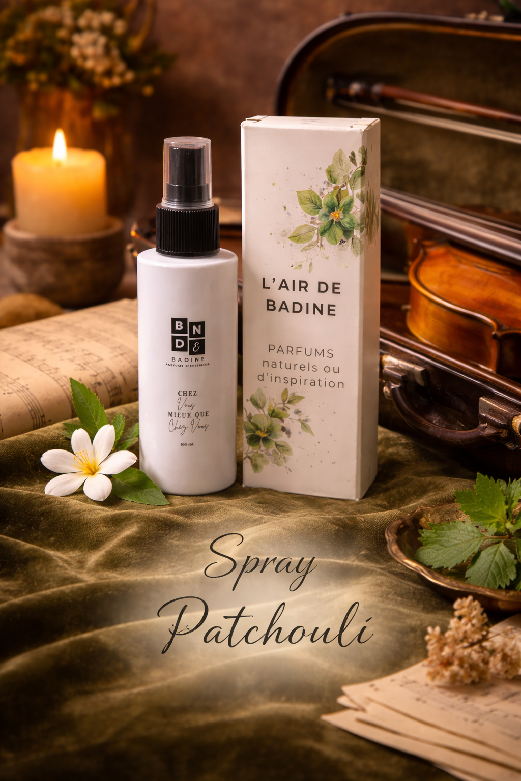 L'air de badine, parfums d'ambiance, parfums d'intérieur, spray parfumé pulvérisateur brume patchouli