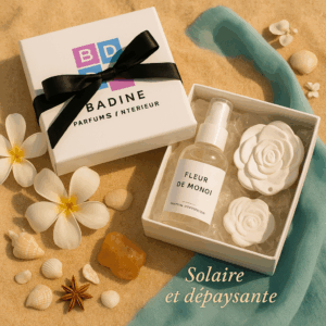 céramique parfumée fleur de monoi spray badine parfum d'ambiance, pulvérisateur