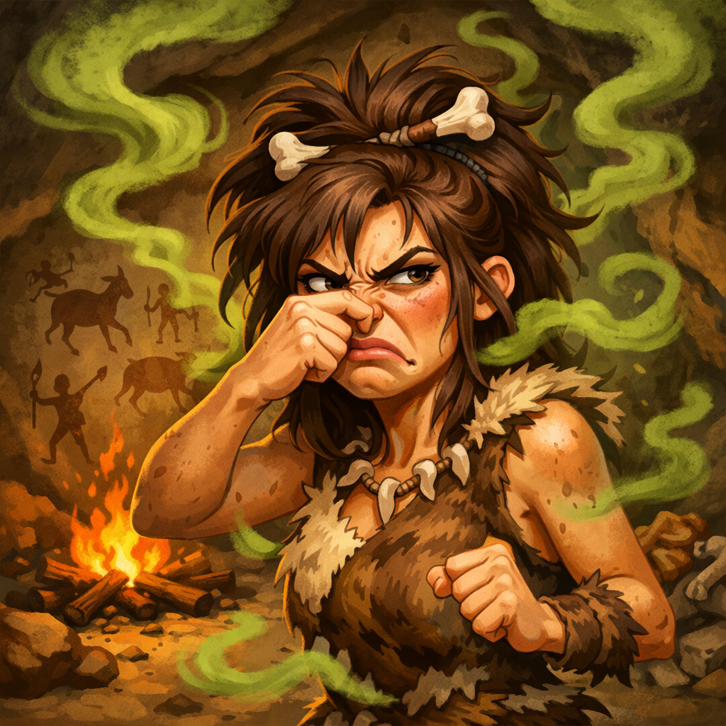 Badine l'air de badine, parfums d'inteÌrieur, femme preÌhistorique, mauvaises odeurs c'est l'horreur